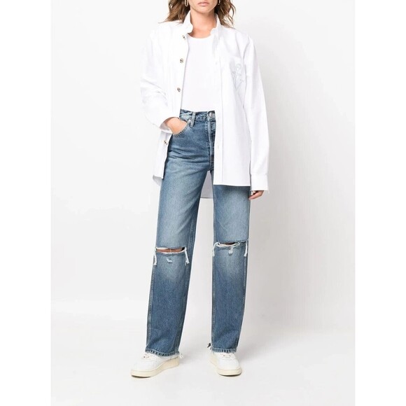 RE/DONE Women Jeans 90's High Rise Loose Destroyed Mar Button Fly Sz 29 NWT $325 - Picture 12 of 13